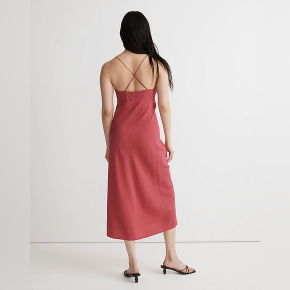 NWT Madewell Layton Midi Slip Dress in Rose Hibiscus - Picture 9 of 10